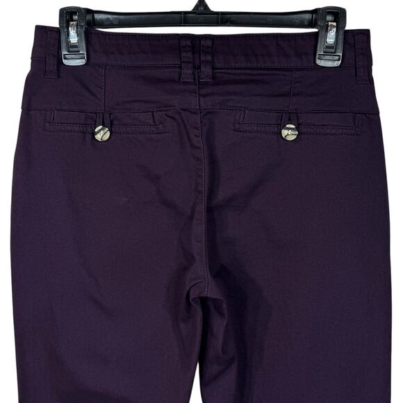 Democracy SZ 0 “Ab”solution Straight Trouser Pants Stretch Zip-Fly Pocket Purple - Picture 5 of 10
